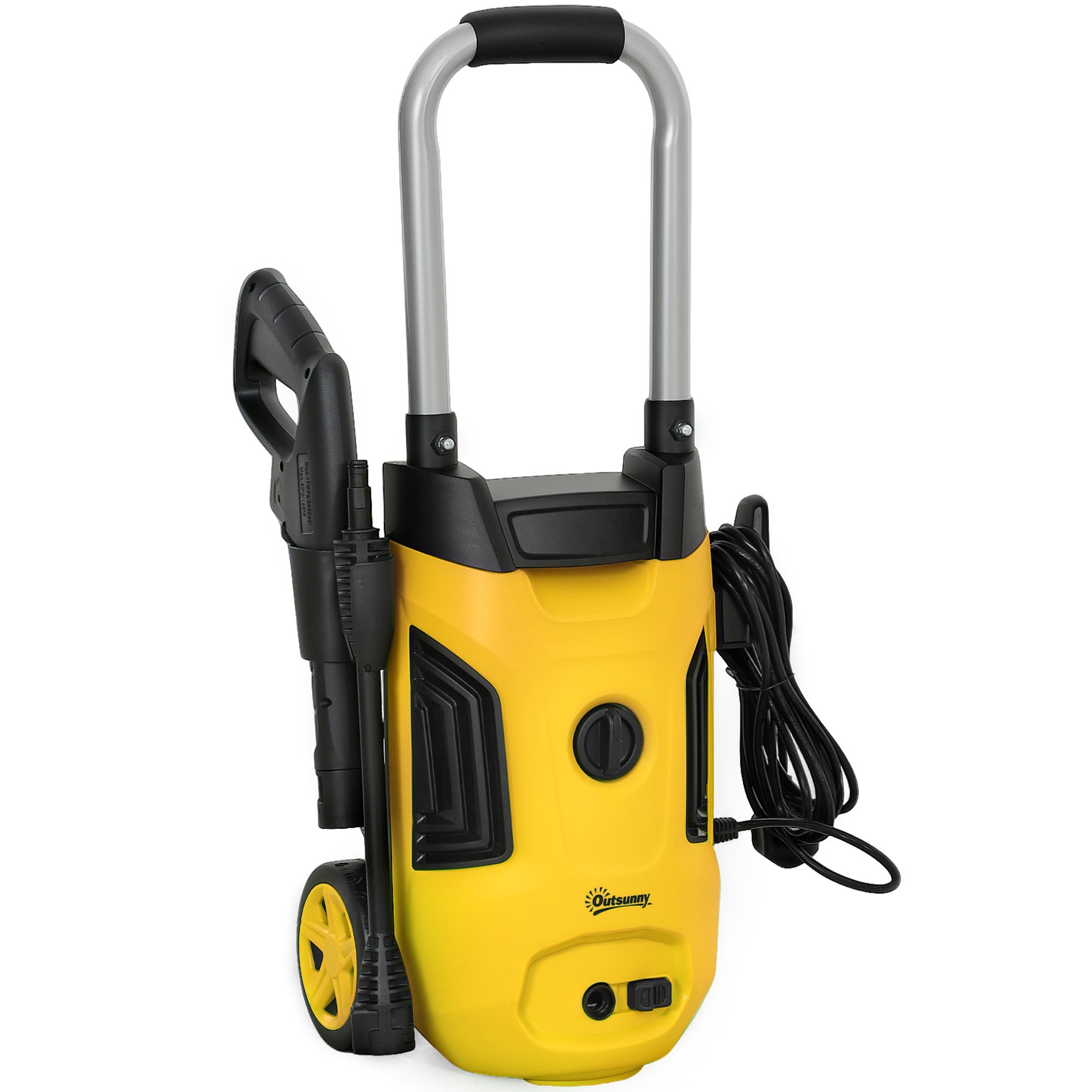 Outsunny 1800W 150 Bar 420L per Hour Foam Bottle Pressure Washer – Yellow