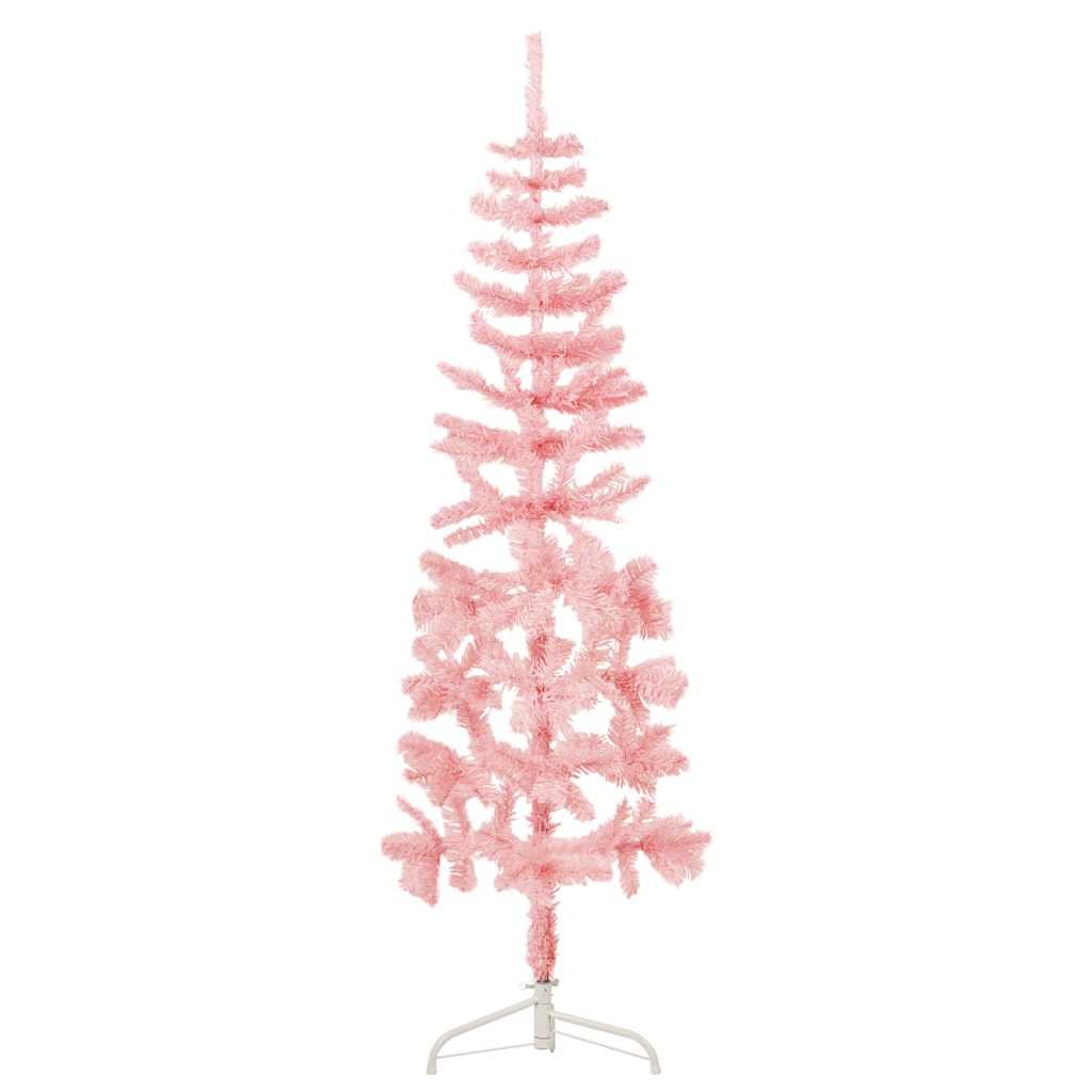 Walplus 80 Branch Tips Slim Half Artificial Christmas Tree - Pink - 120 cm
