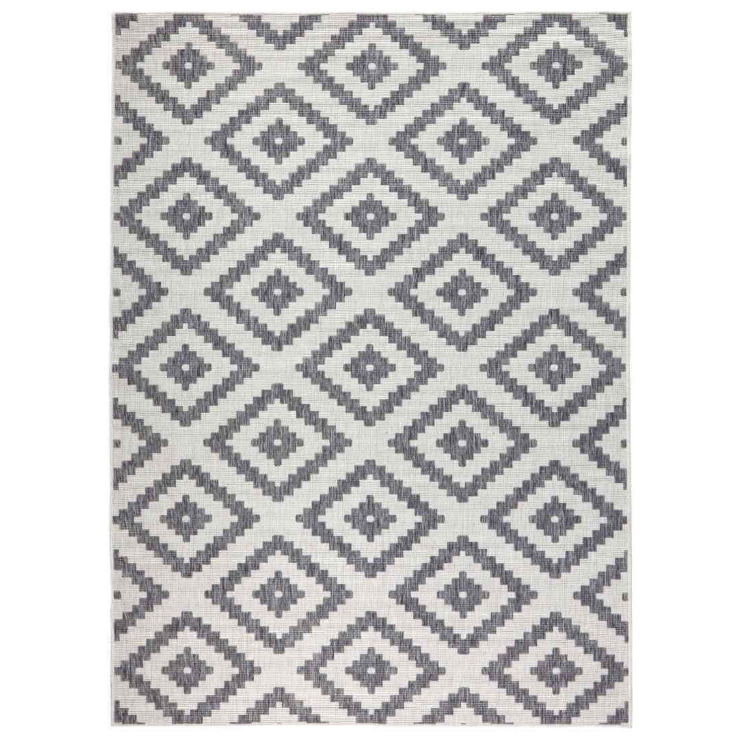 Hanse Home Grey Malta Indoor Outdoor Reversible Flatweave Rug - 80 x 150cm