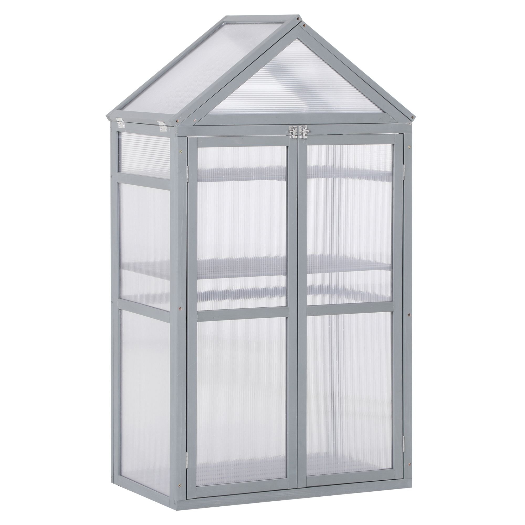 Outsunny Polycarbonate Cold Frame Greenhouse – Grey