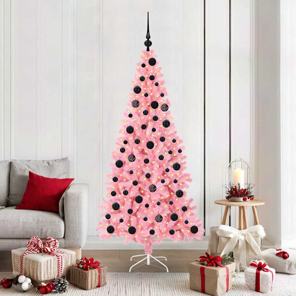 Walplus 300 LED Lights Artificial Christmas Tree 93 cm Wide - Pink - 180 cm