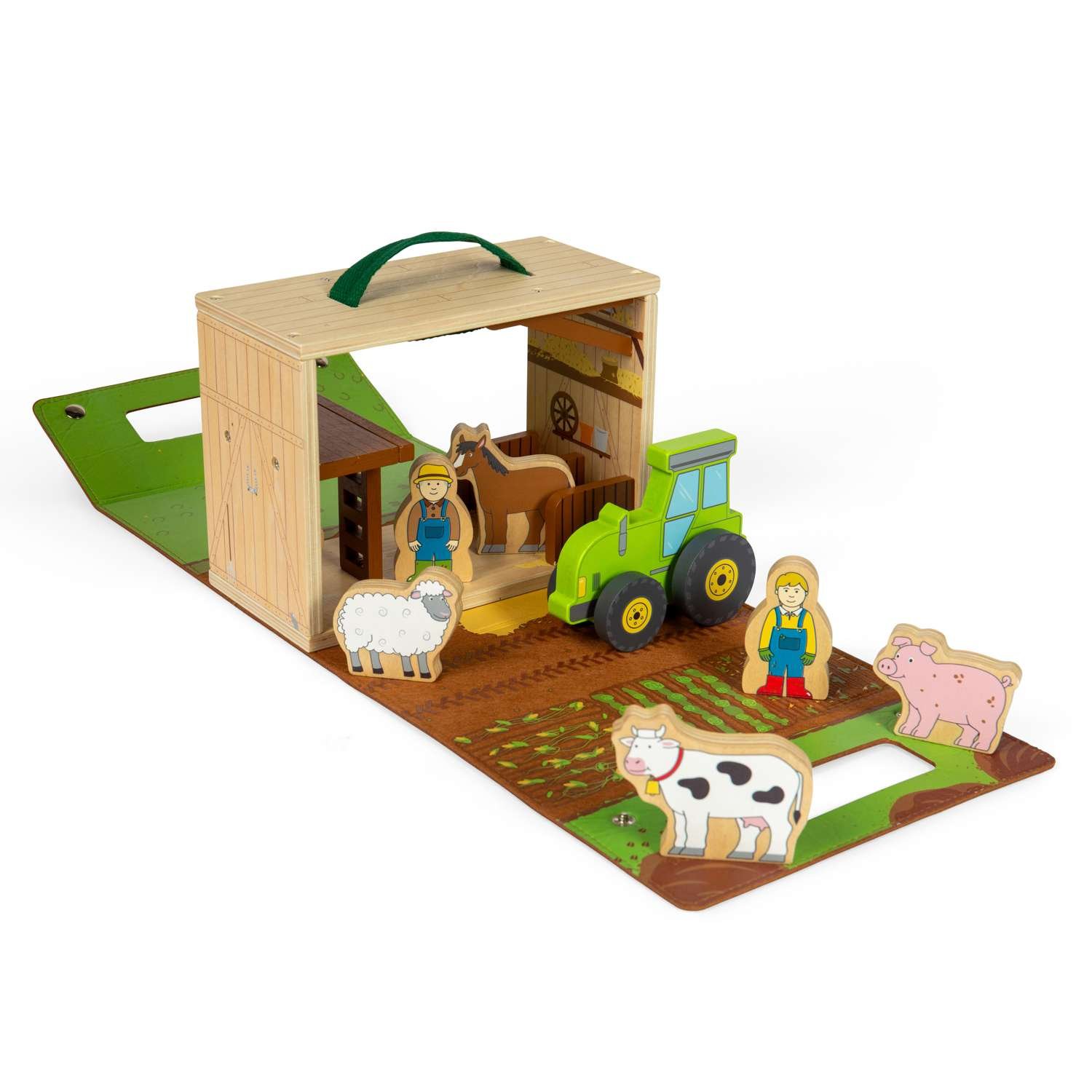 Bigjigs Toys Farm On The Go Playset - 2 Years +