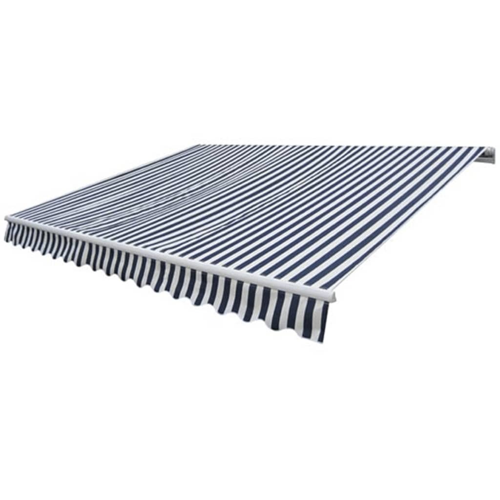 Walplus Polyester Awning - Navy Blue and White - 300 x 250 cm