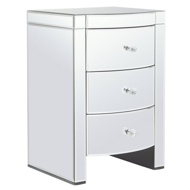 Buy Argos Home Canzano 3 Drawer Bedside Table Mirrored
