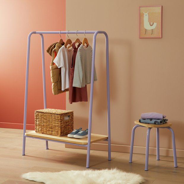 Buy Habitat Kids Monty Clothes Rail Lilac Clothes rails and canvas wardrobes Argos