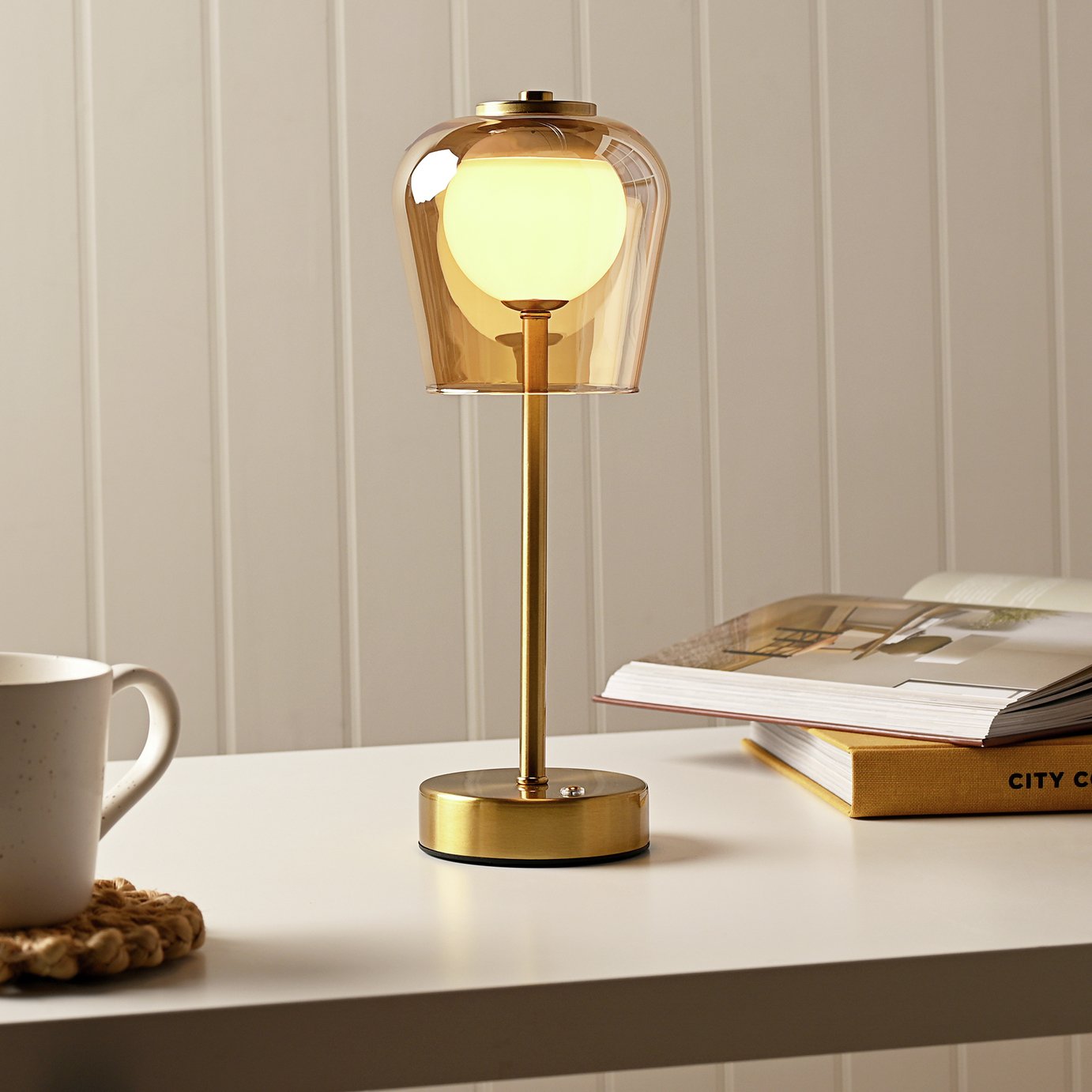 Hestia LED Rechargeable Touch Table Lamp - Bronze