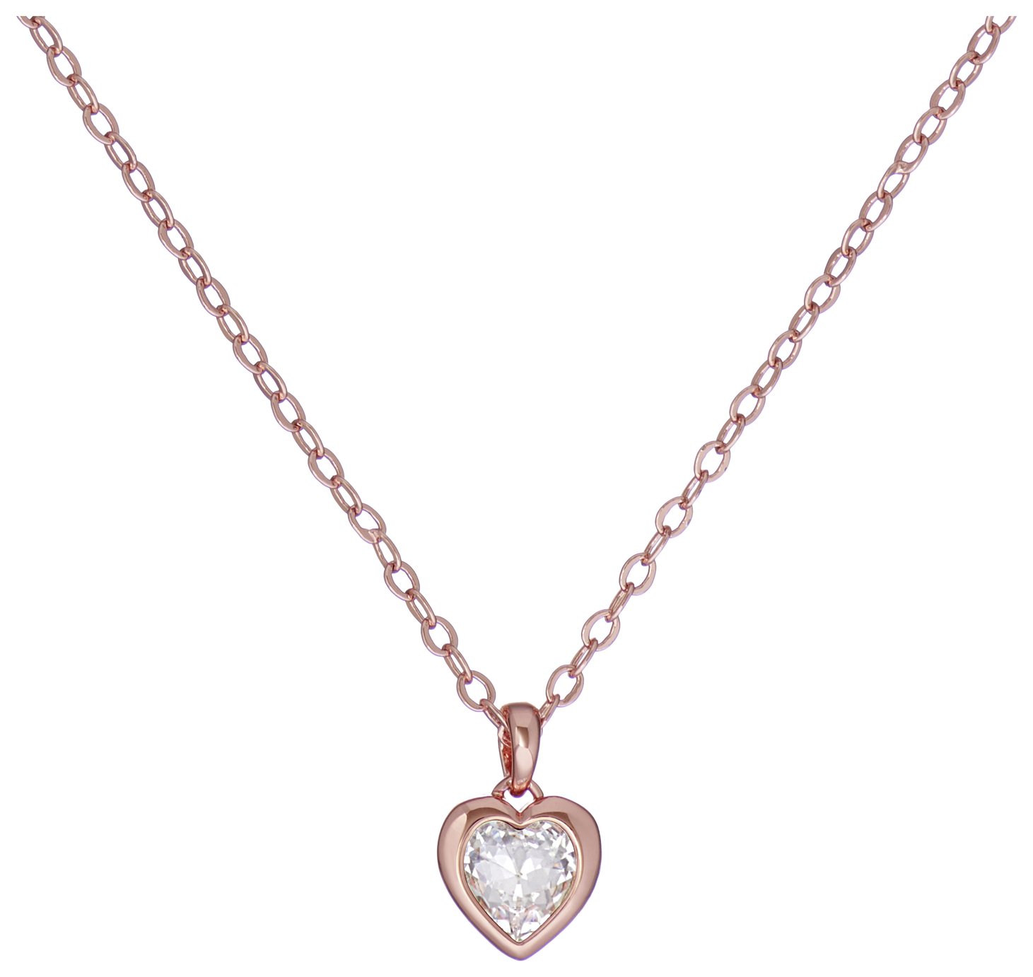 Ted Baker Rose Gold Crystal Heart Pendant Necklace