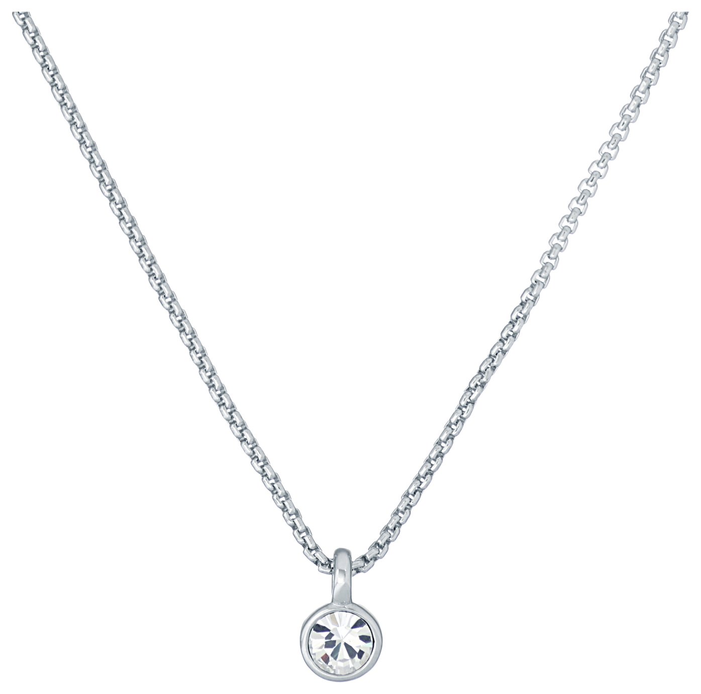 Ted Baker Silver Colour Sininaa Crystal Pendant Necklace