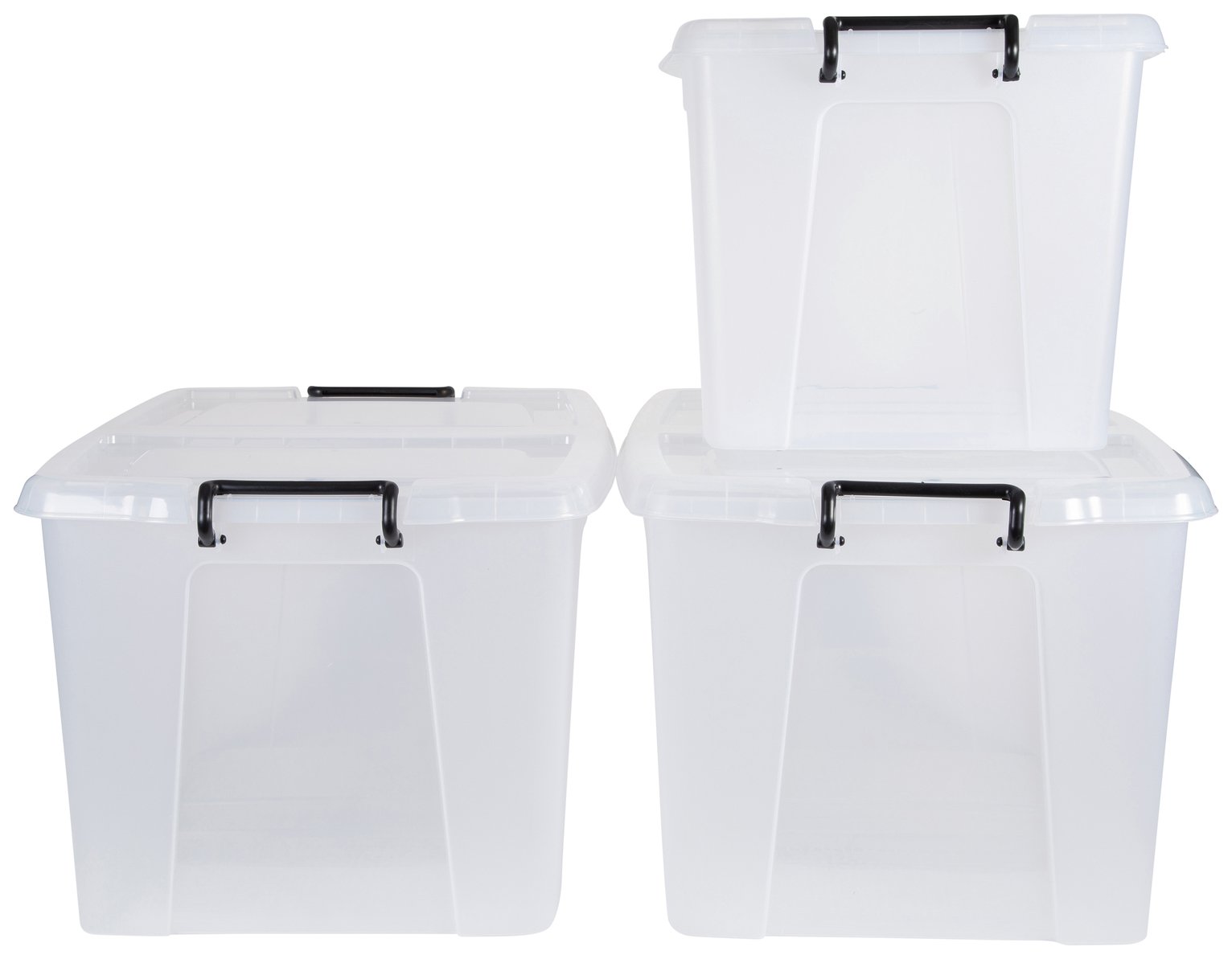 Strata Smart 2 x 65L, 1 x 40L Plastic Storage Boxes pack