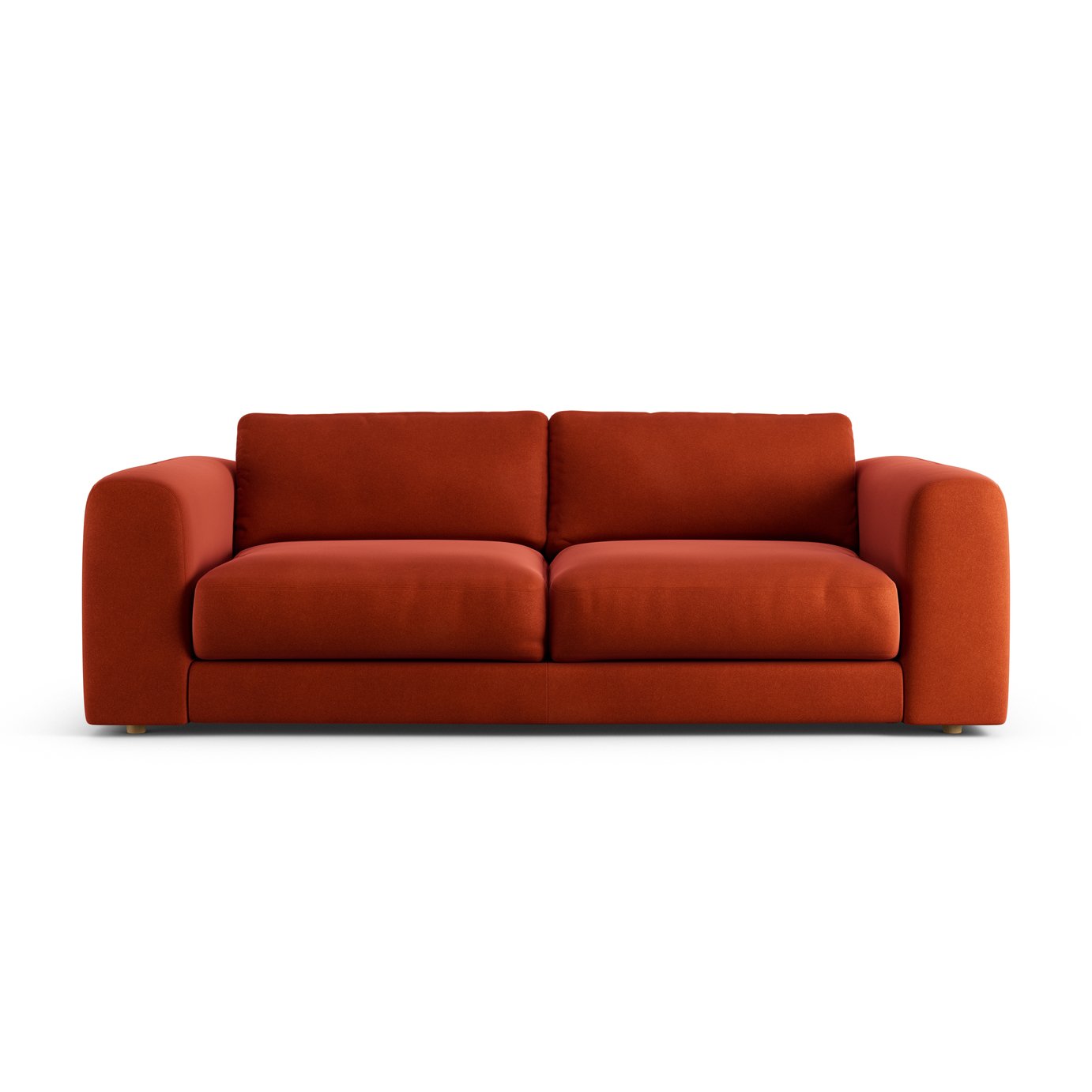 Habitat Ayr Velvet  4 Seater Sofa - Burnt Orange