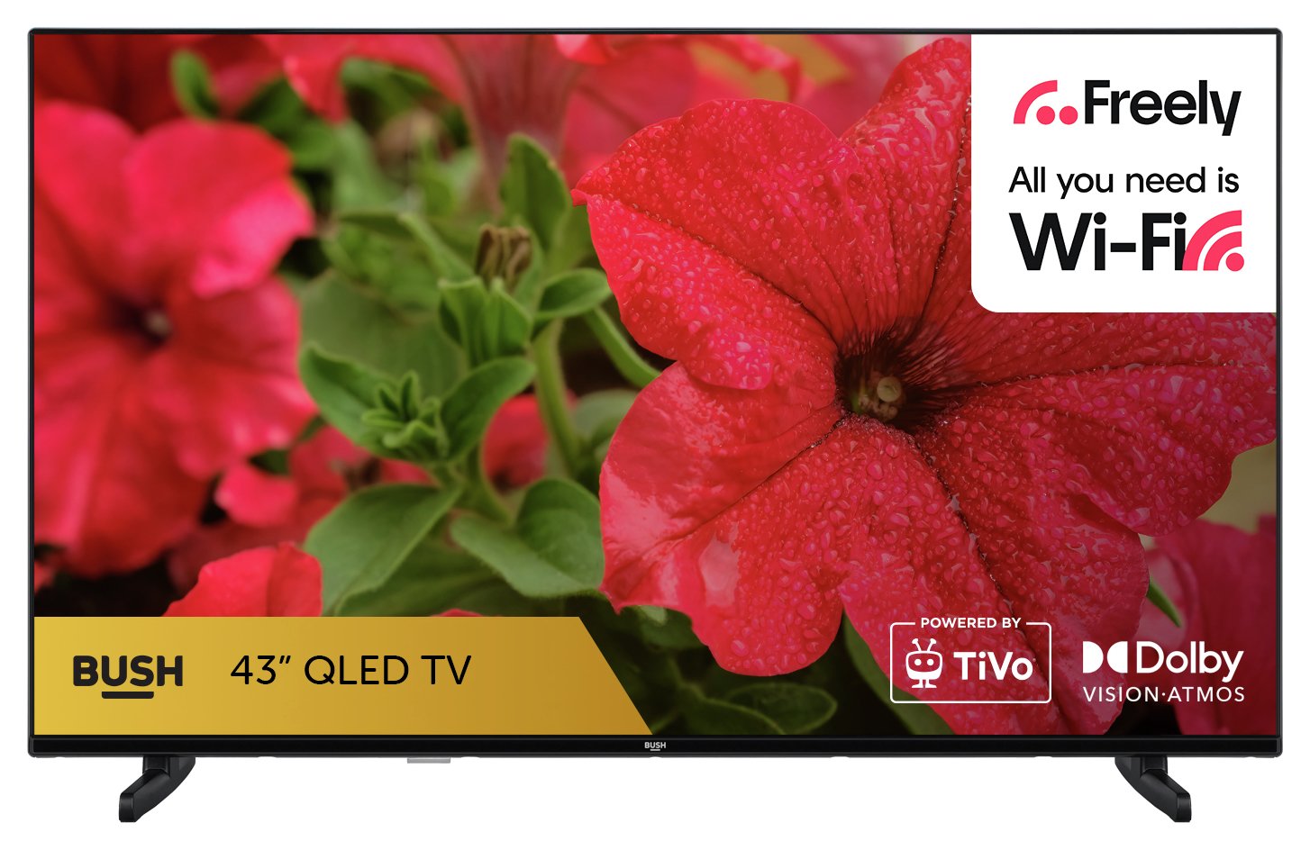 Bush 43 Inch 43QT24SB Smart 4K UHD HDR QLED TiVo Freely TV