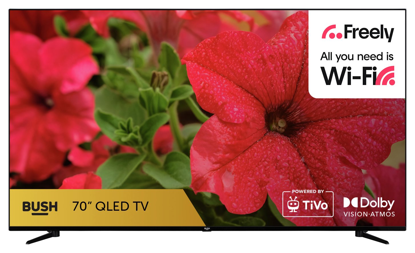 Bush 70 Inch 70QT24SB Smart 4K UHD HDR QLED TiVo Freely TV