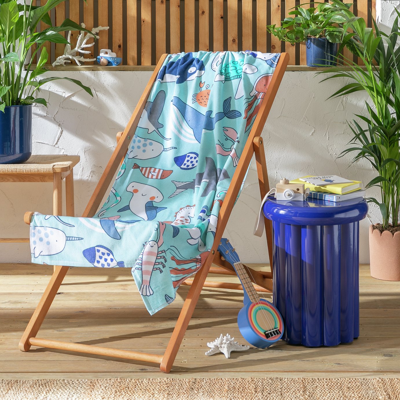 Argos Home Shark Print Beach Towel