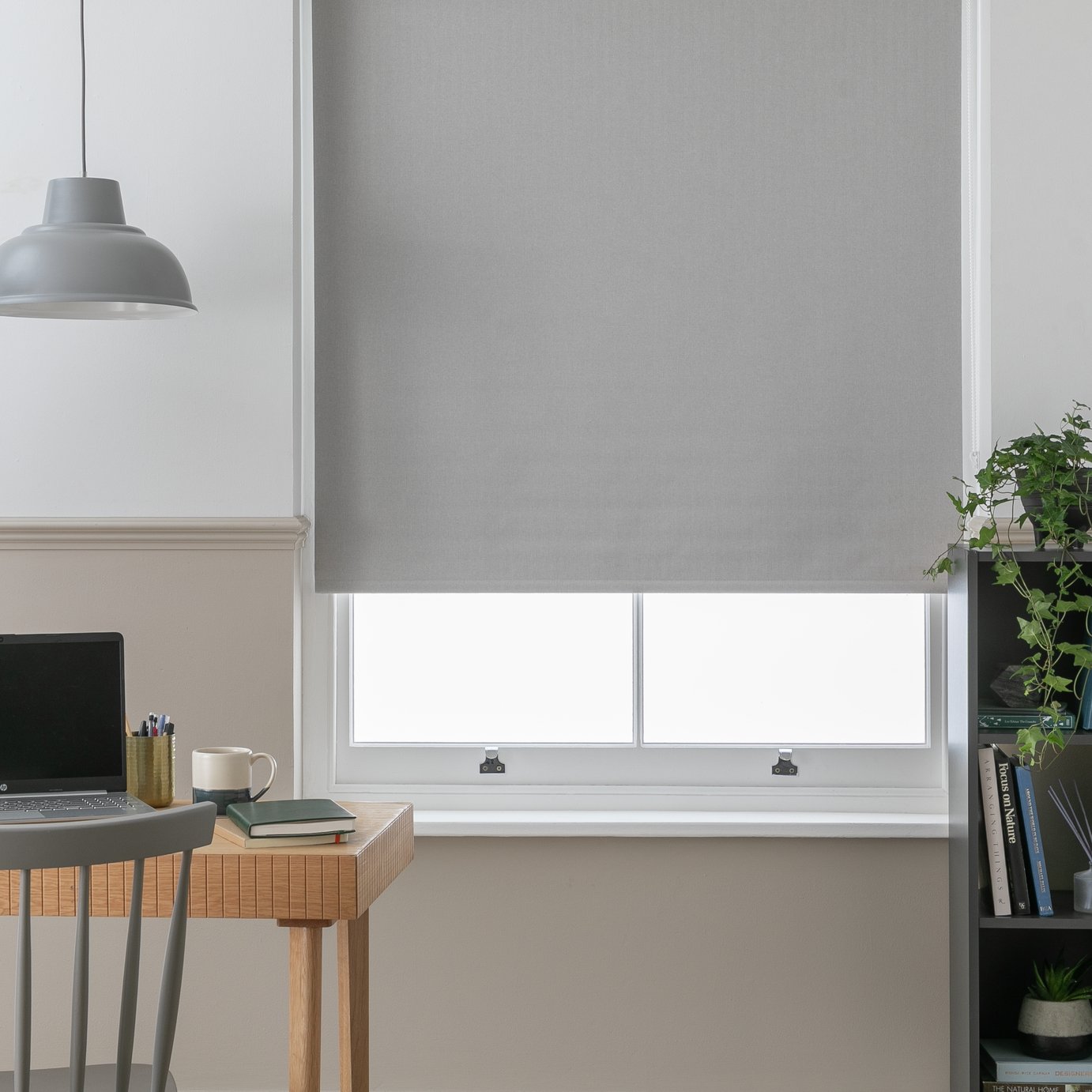 Habitat Herringbone Blackout Grey Roller Blind
