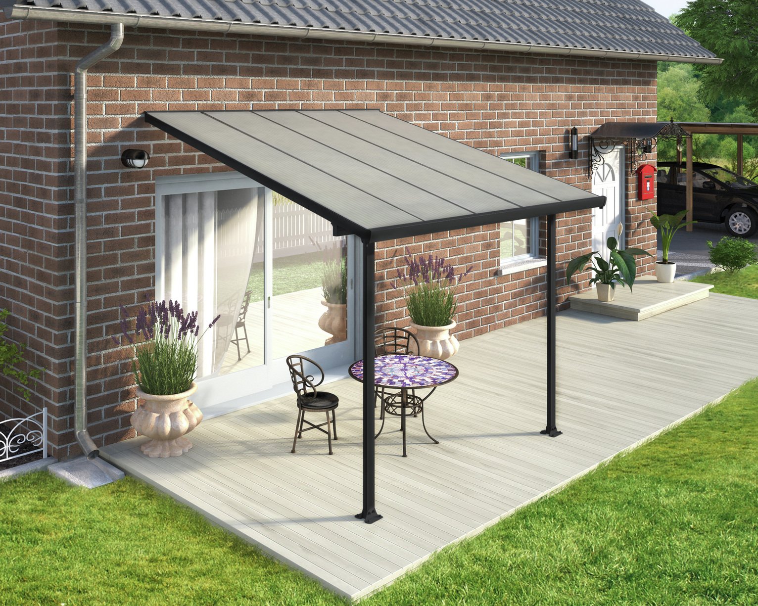 Palram Feria 3 X 3m Patio Cover - Grey