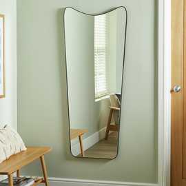 Habitat Black Full Length Curved Wall Mirror - 140x60cm