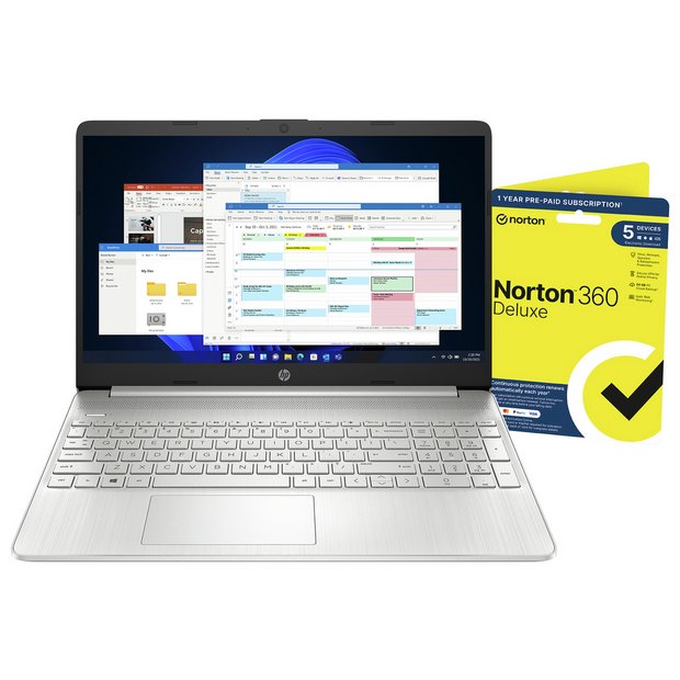 HP 15s-fq5021na 15.6in i5 8GB 256GB Laptop Bundle - Silver