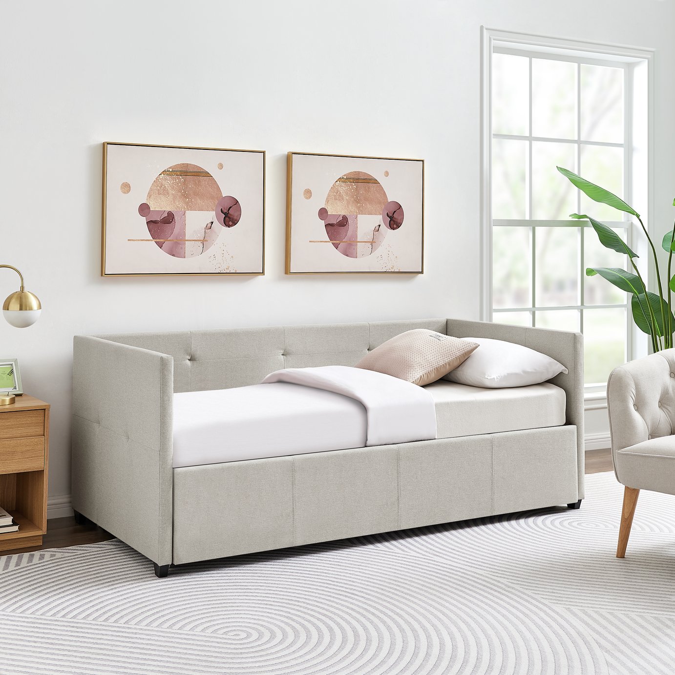 Argos Home Tamara Trundle Day Bed - Natural