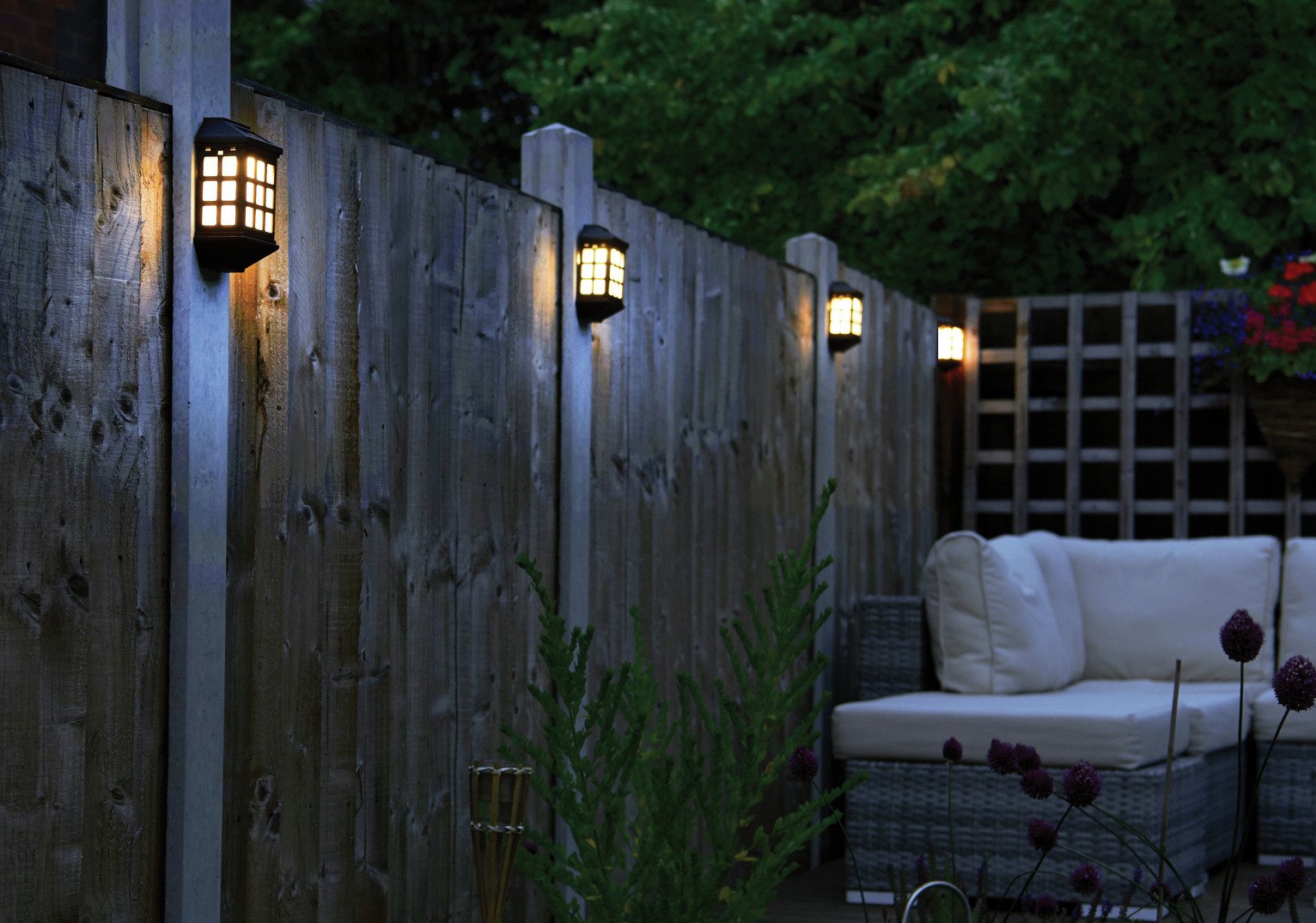 Powertek Solar Deluxe Fence Lights - Pack of 4