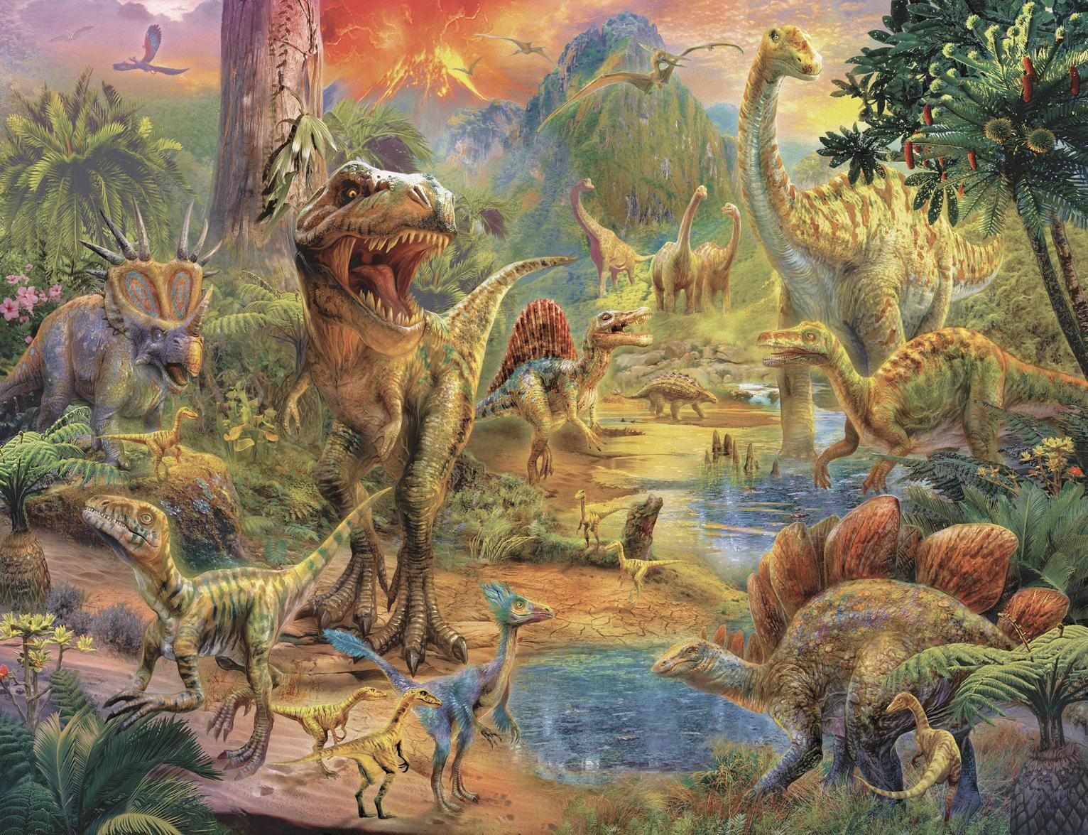 Walltastic Landscape of Dinosaurs Kids Wall Mural