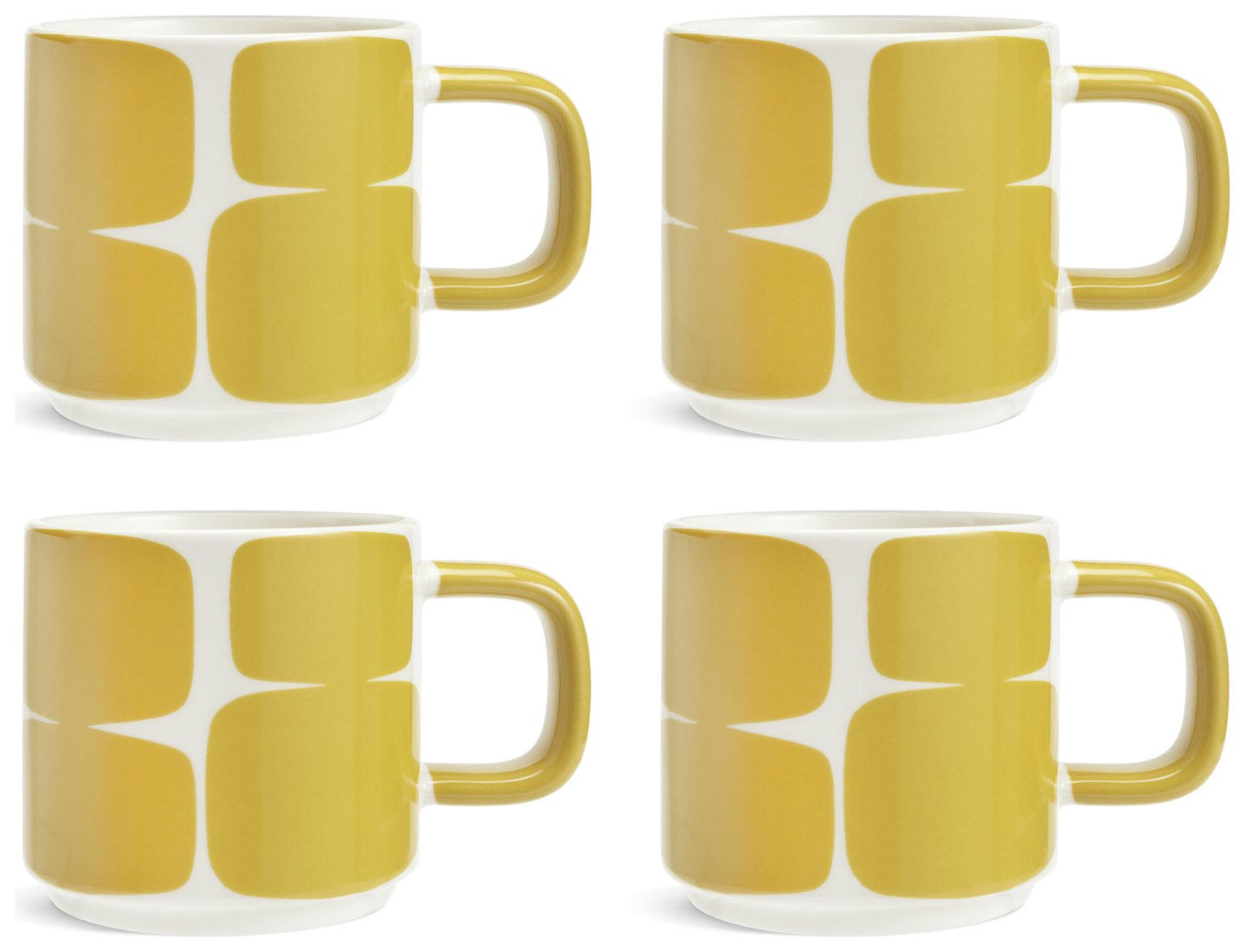 Habitat x Scion Lohko 4 Piece Stoneware Stacking Mugs-Yellow