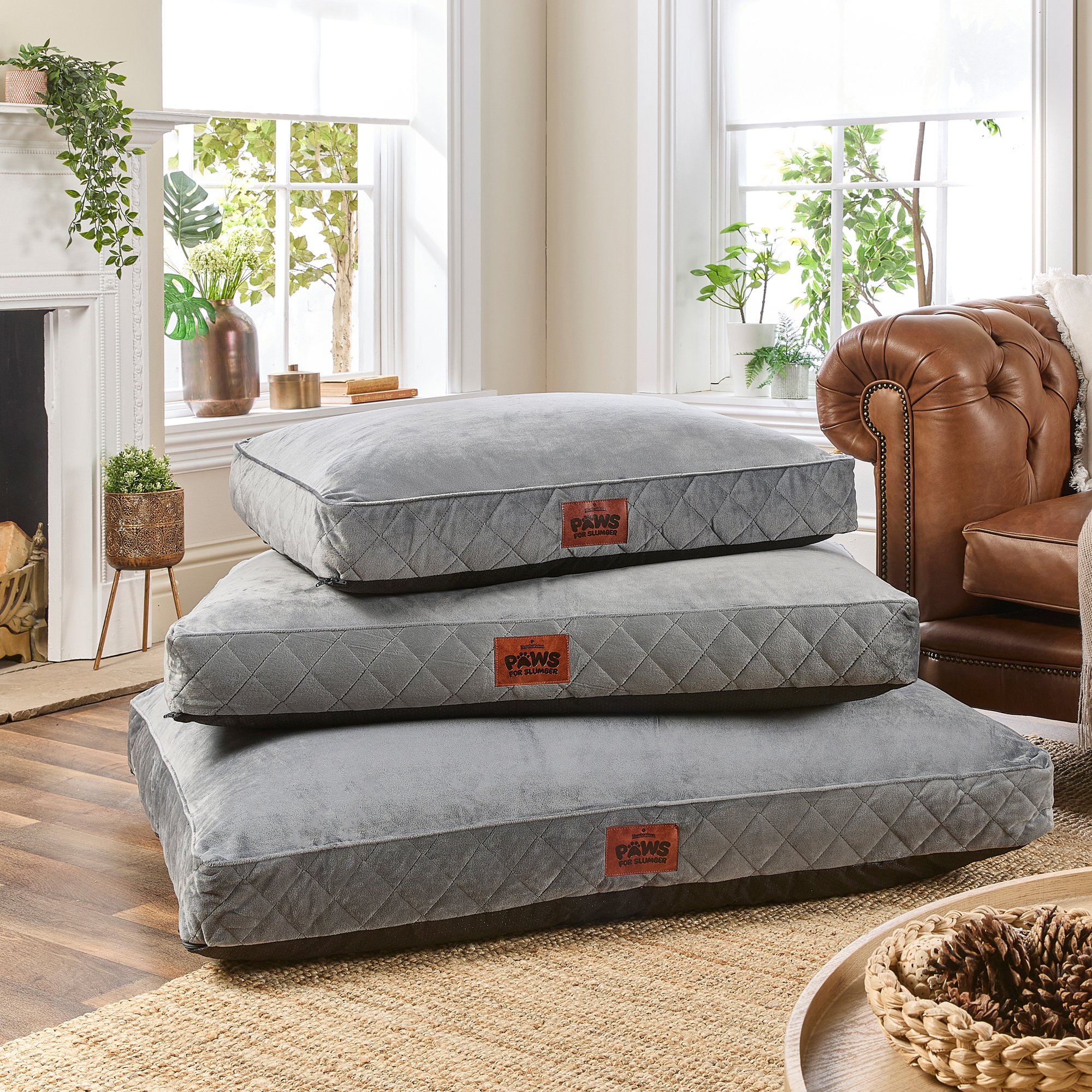 Paws For Slumber Luxury Grey Pet Bed