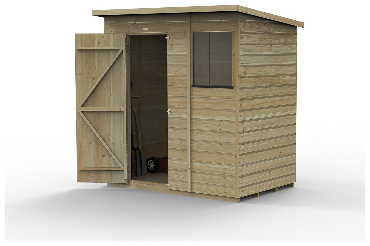 Forest Wooden 1 Clear Window Pent Shed 6 x 4ft