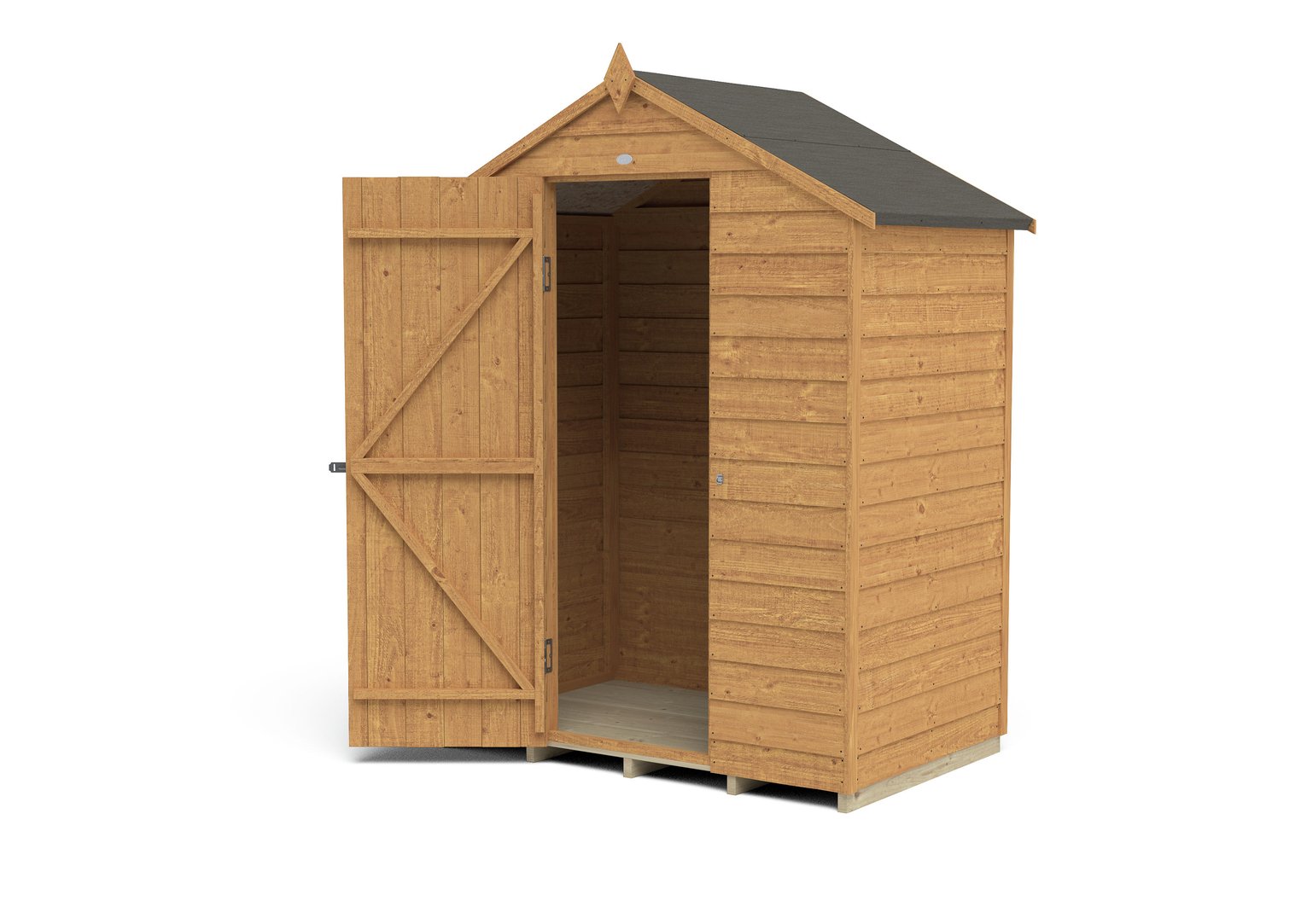 Forest Wooden Overlap Windowless Apex Shed 5 x 3ft