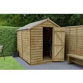 Forest Wooden Overlap Windowless Apex Garden Shed - 8 x 6ft