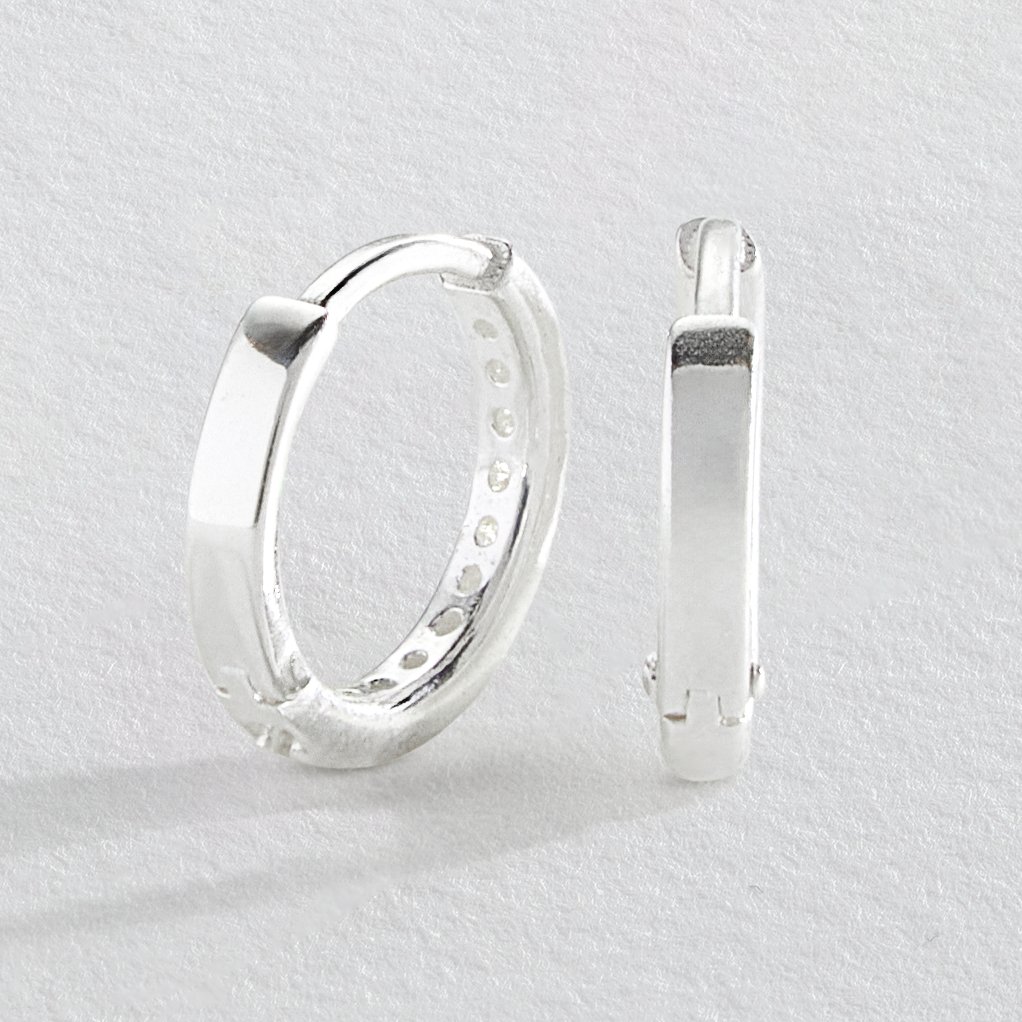 Revere Sterling Silver Huggie Hoop Earrings 