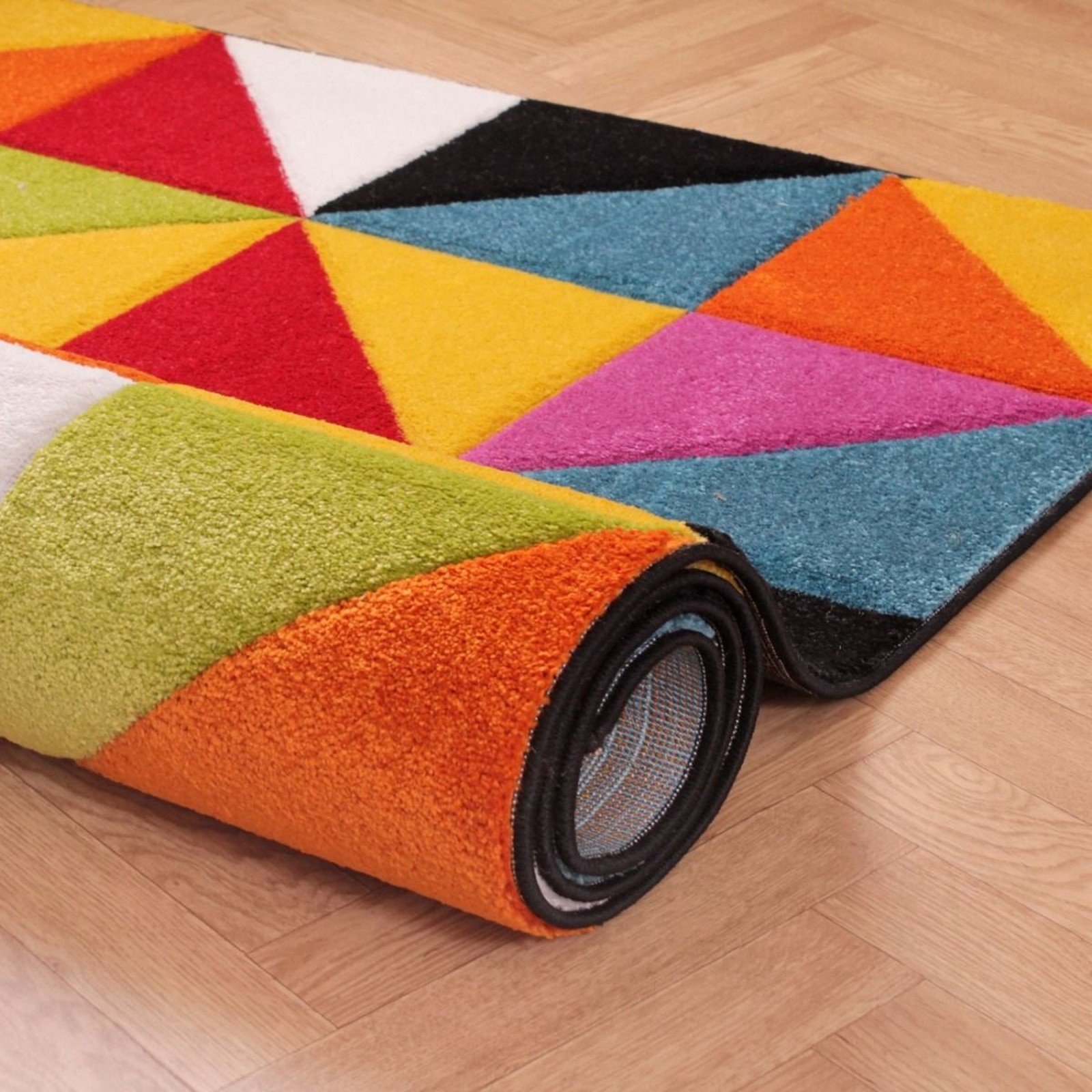 Mega Flooring Multi Modern Geometric Runner - 66 x 230cm