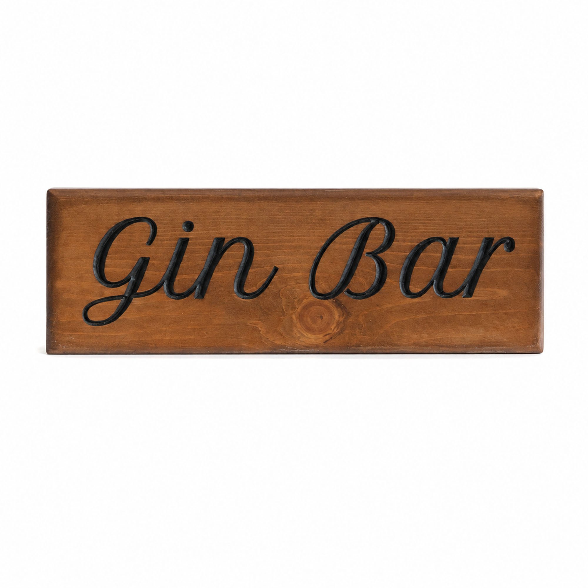 Peak Heritage Engraved Wooden Sign - L30cm - Gin Bar
