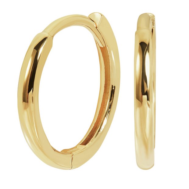 Mens 9ct gold on sale huggie earrings