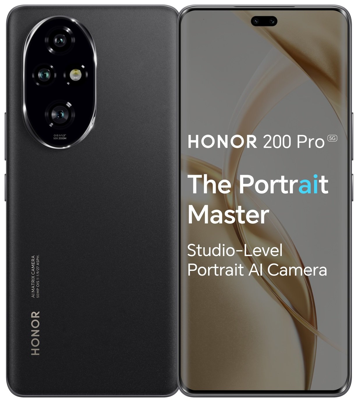 SIM Free HONOR 200 Pro 5G 512GB AI Mobile Phone - Black