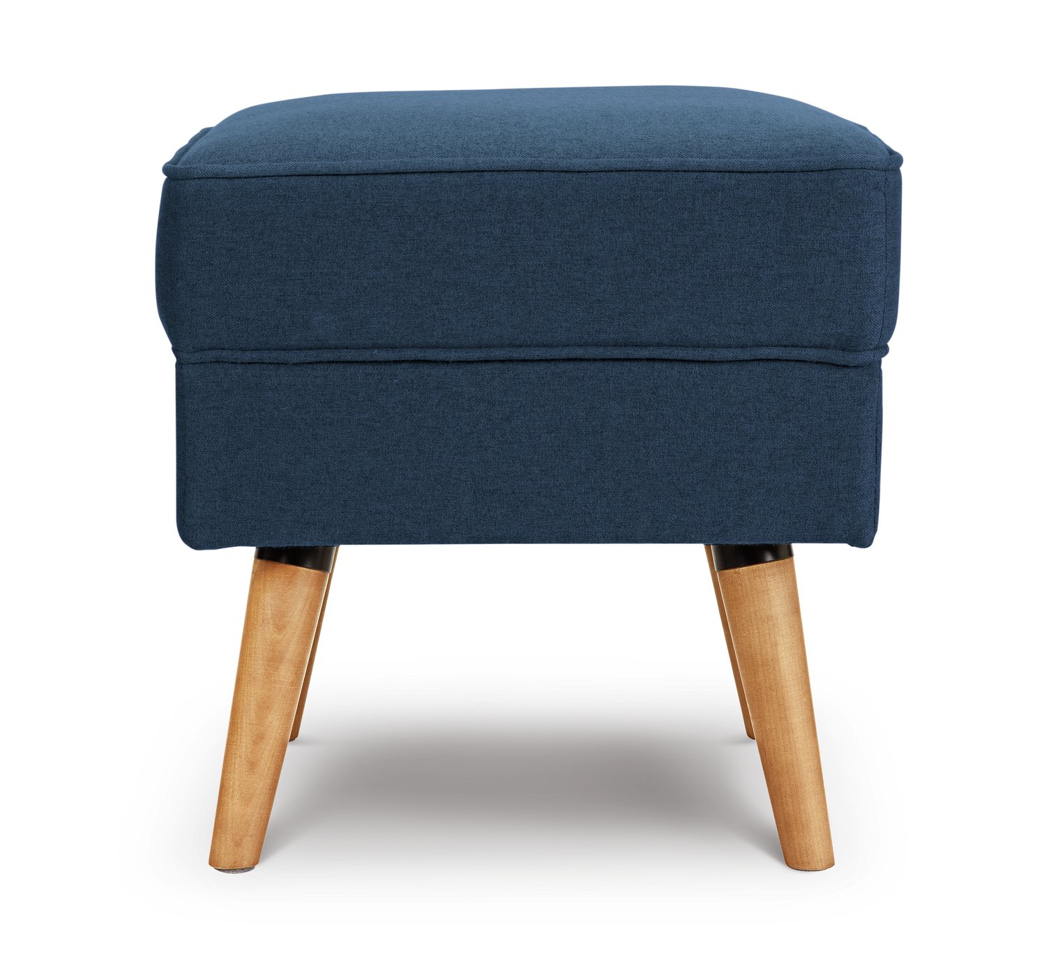 Habitat Callie Velvet Footstool - Petrol Blue