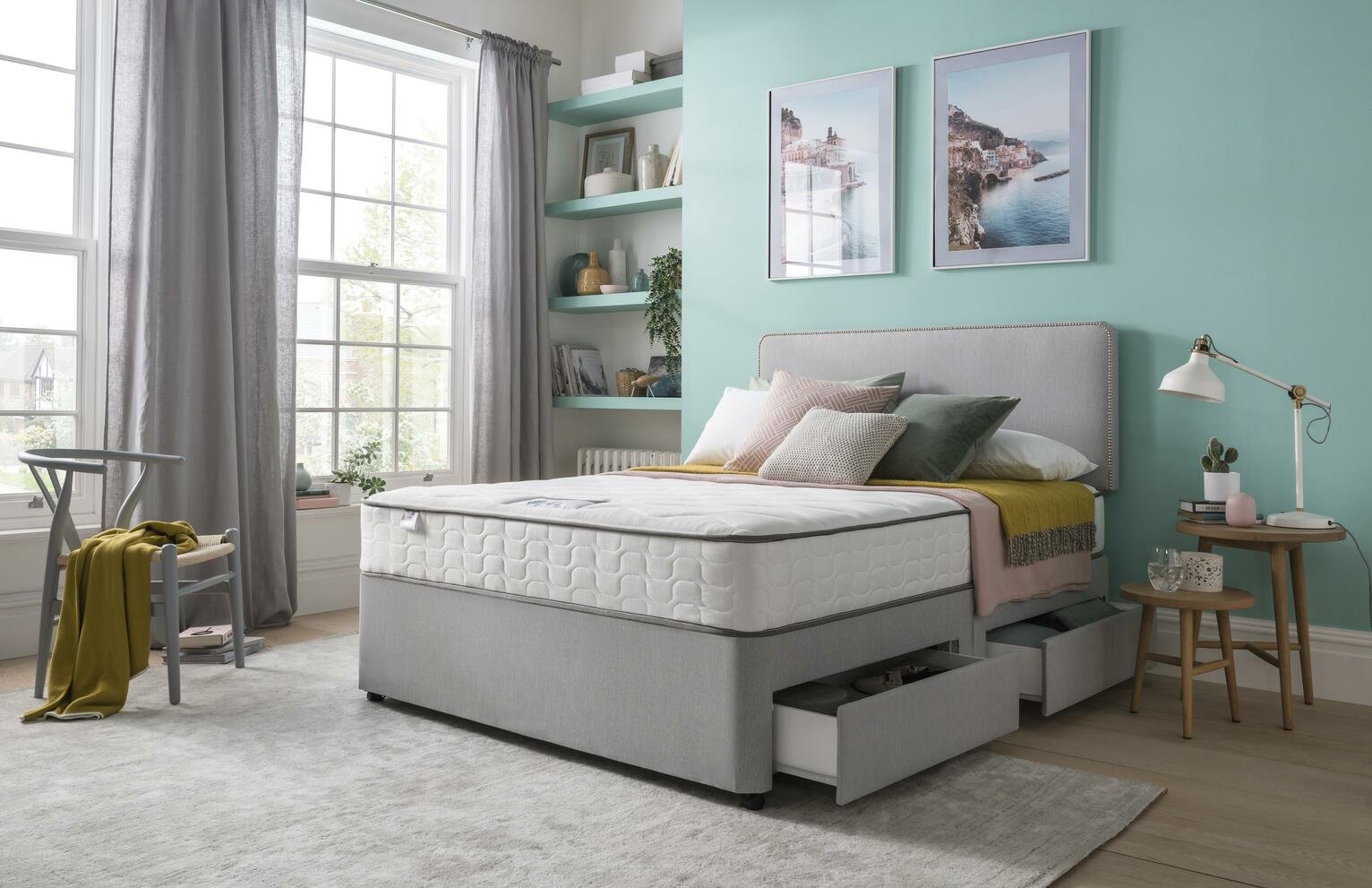 Silentnight Pavia Pocket Comfort Double Divan Set - Grey