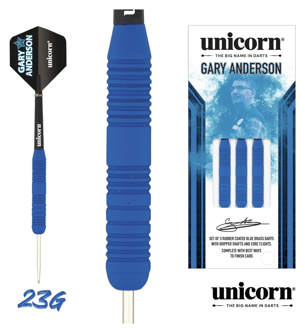 Unicorn Gary Anderson 23g Rubberised Brass Darts