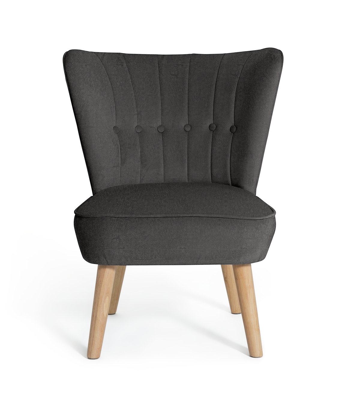 Argos Home Alexis Velvet Cocktail Chair - Charcoal