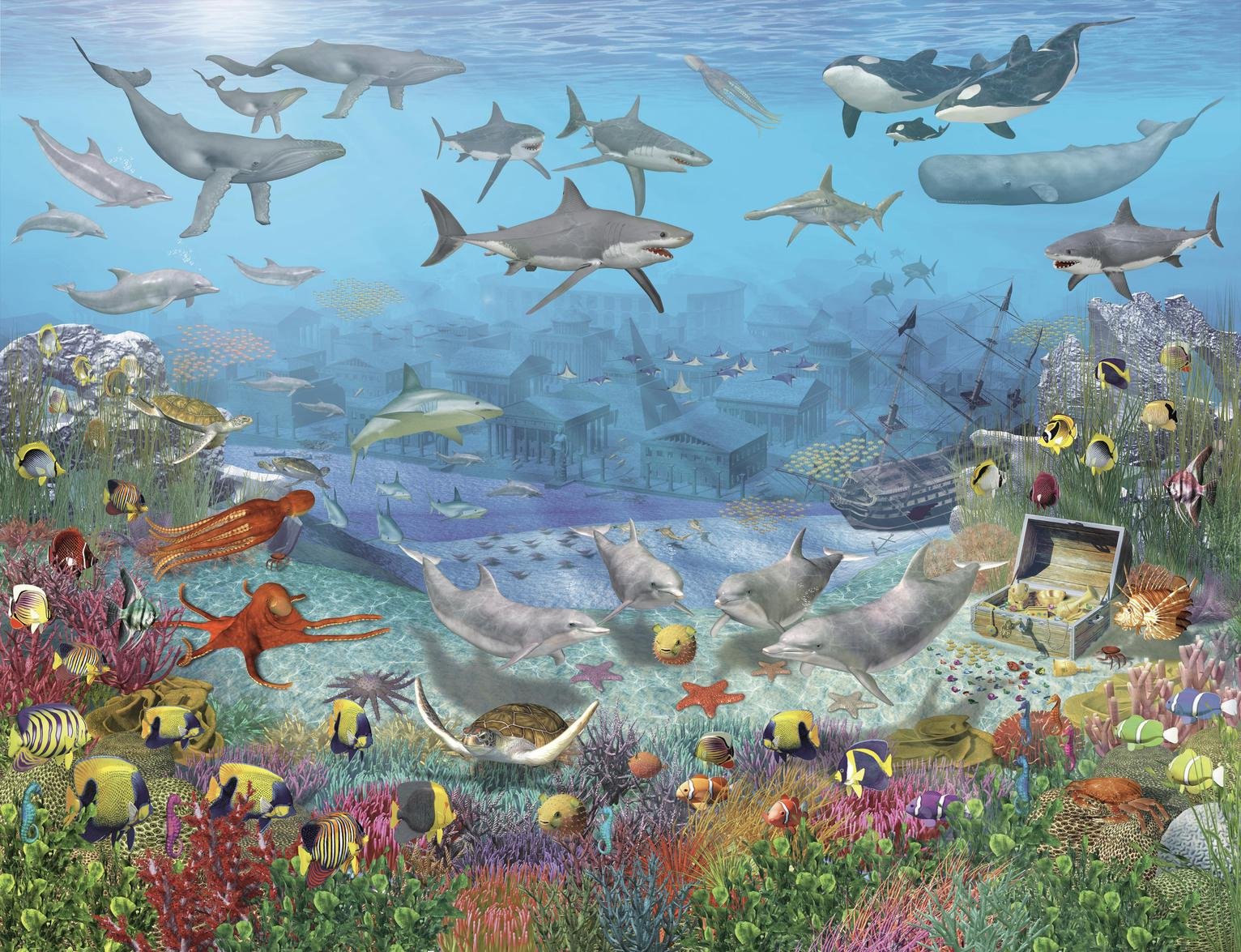 Walltastic Sea Adventure Kids Wall Mural