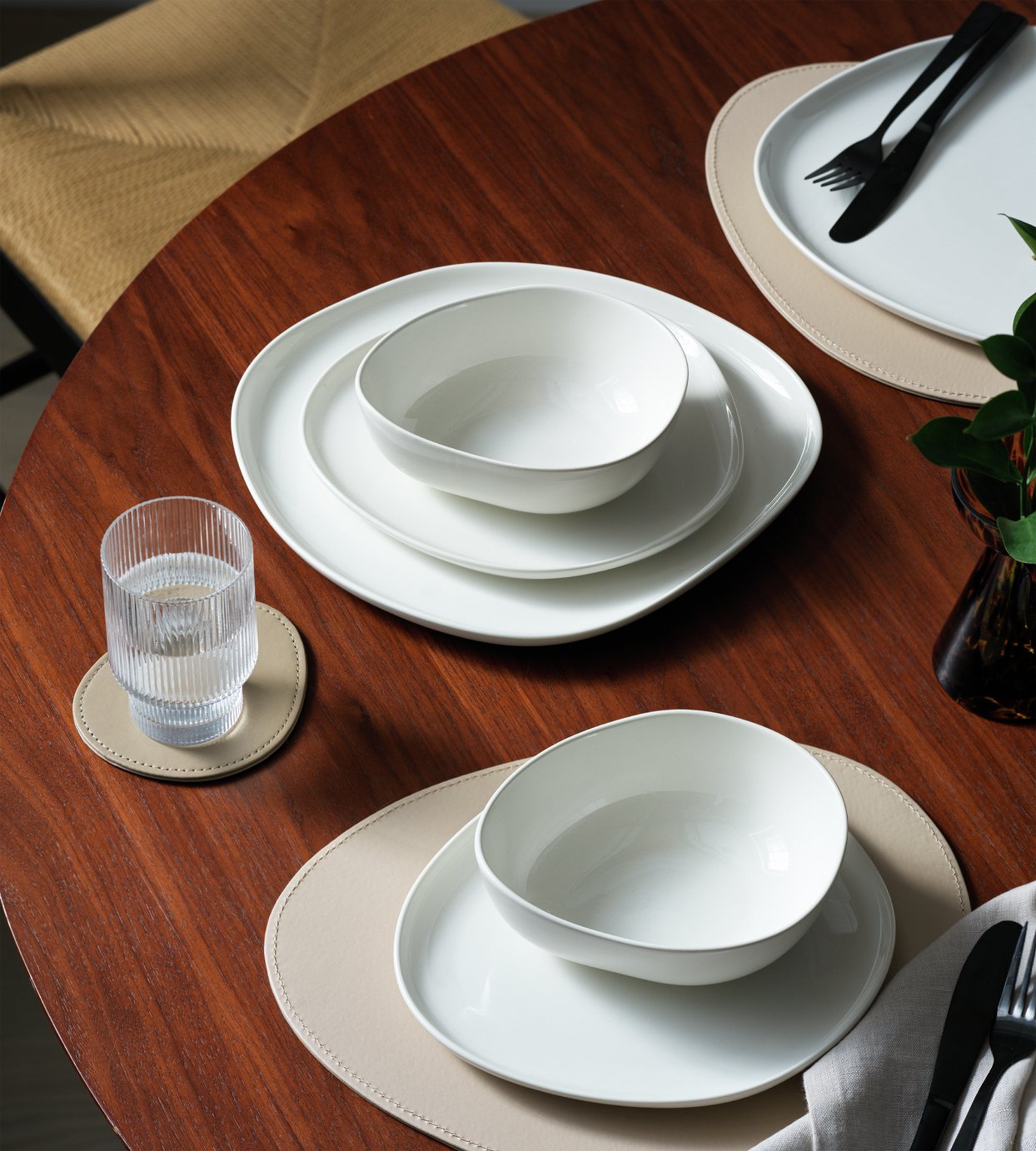 Habitat x Scion 12 Piece Stoneware Dinner Set - White