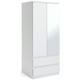 Habitat Jenson 2 Door 2 Drawer Mirror Wardrobe - White Gloss