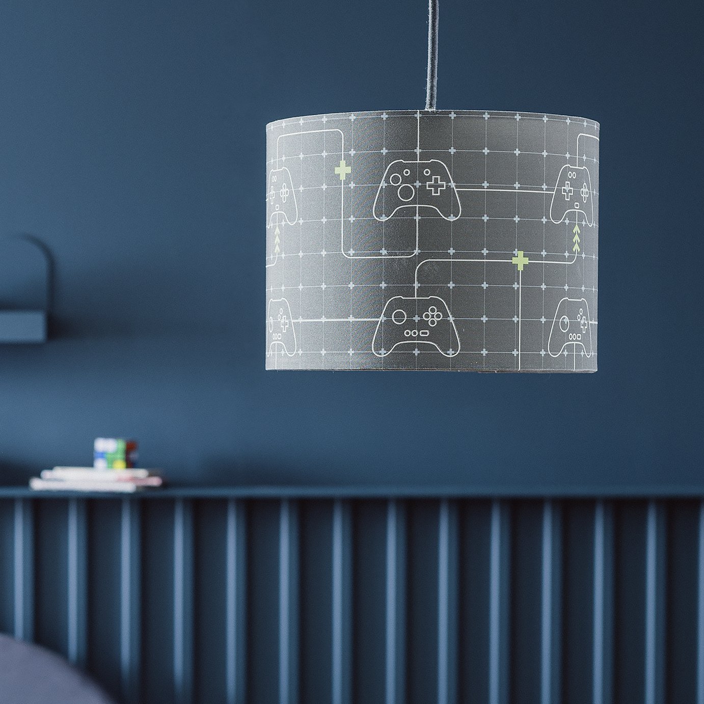 Argos Home Kids Grey Glow in Dark Lampshade - 25cm