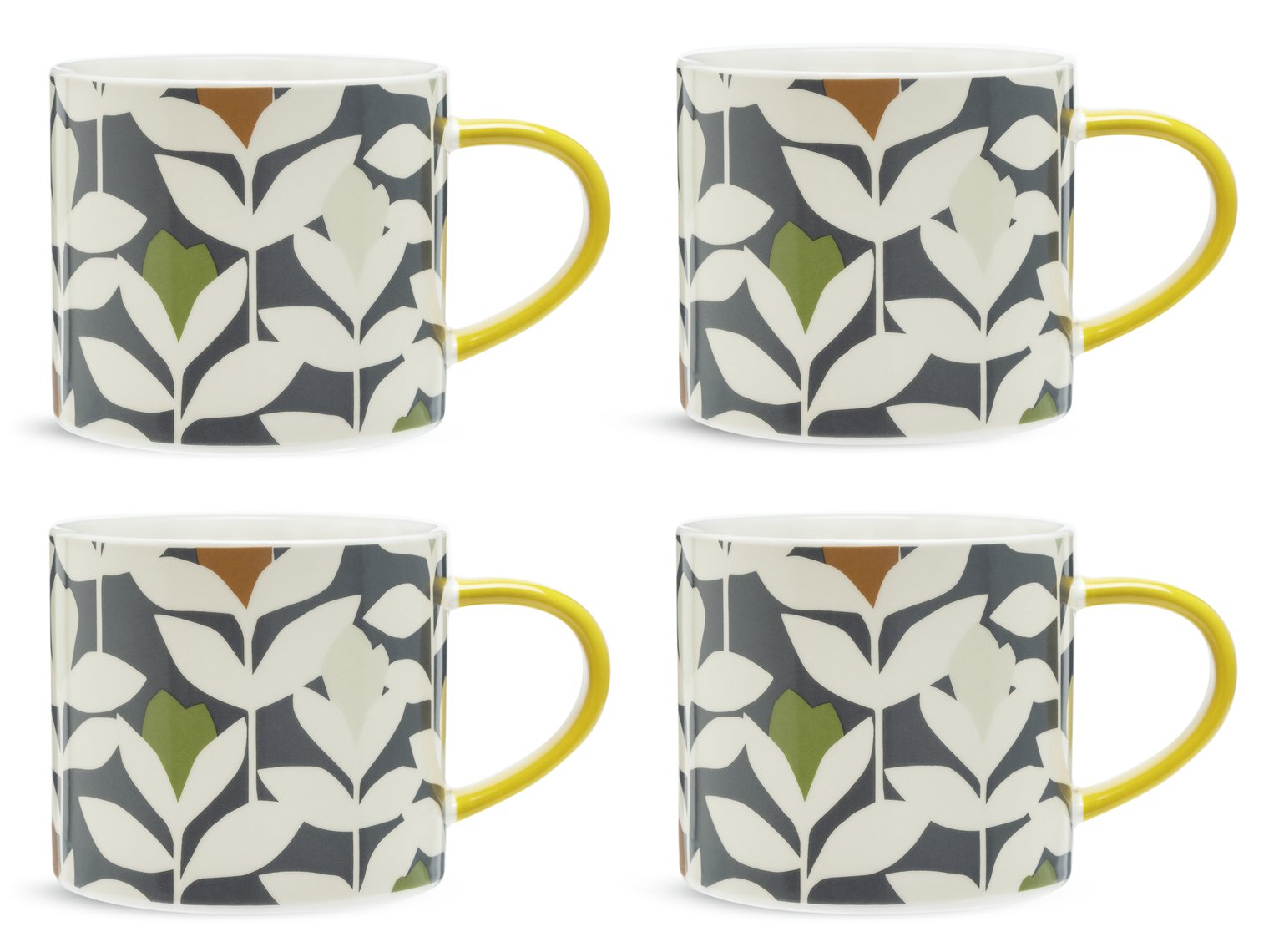 Habitat x Scion Set of 4 Stoneware Mugs - Multicoloured