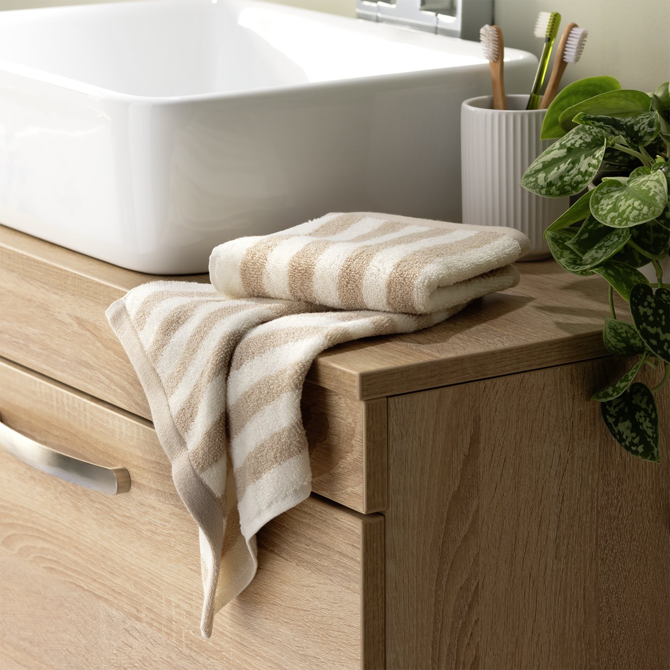 Habitat Stripe 2 Pack Face Cloth