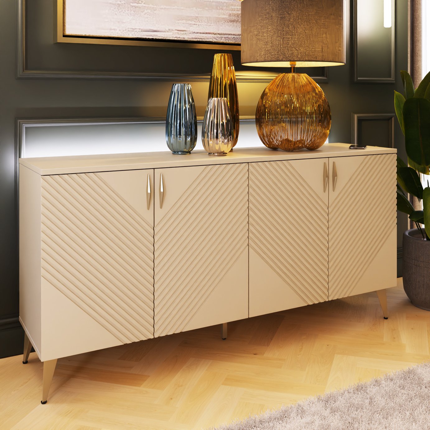 Frank Olsen Ava 4 Door Sideboard - White
