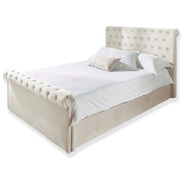 Buy Aspire Chesterfield Double Ottoman Bed Frame Natural Bed