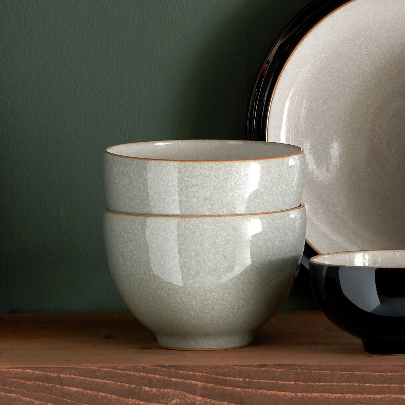 Denby Elements Set of 4 Stoneware Nibble Bowls - Light Grey