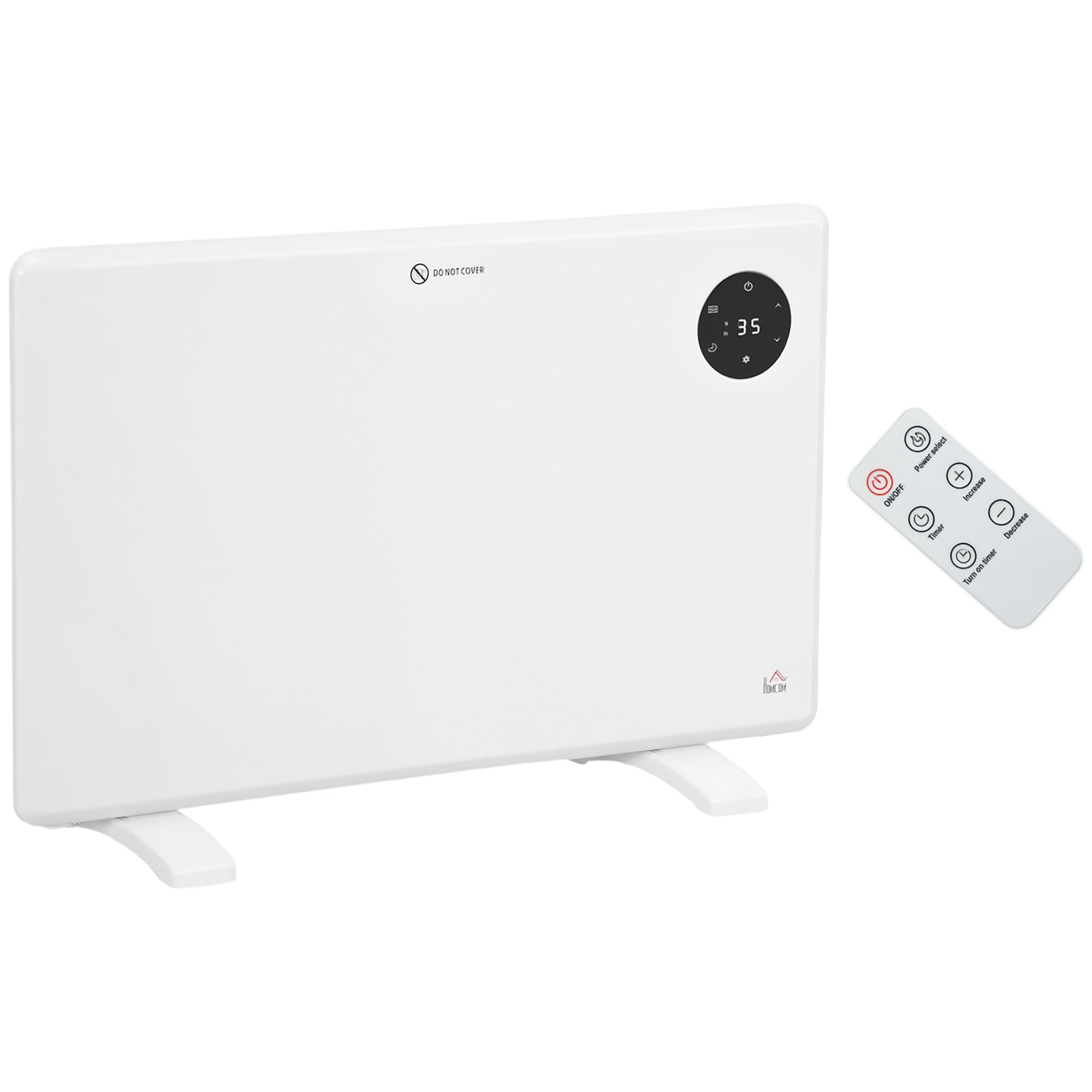 HOMCOM 1200W Wall Mounted Electric Heater with LED Display - White