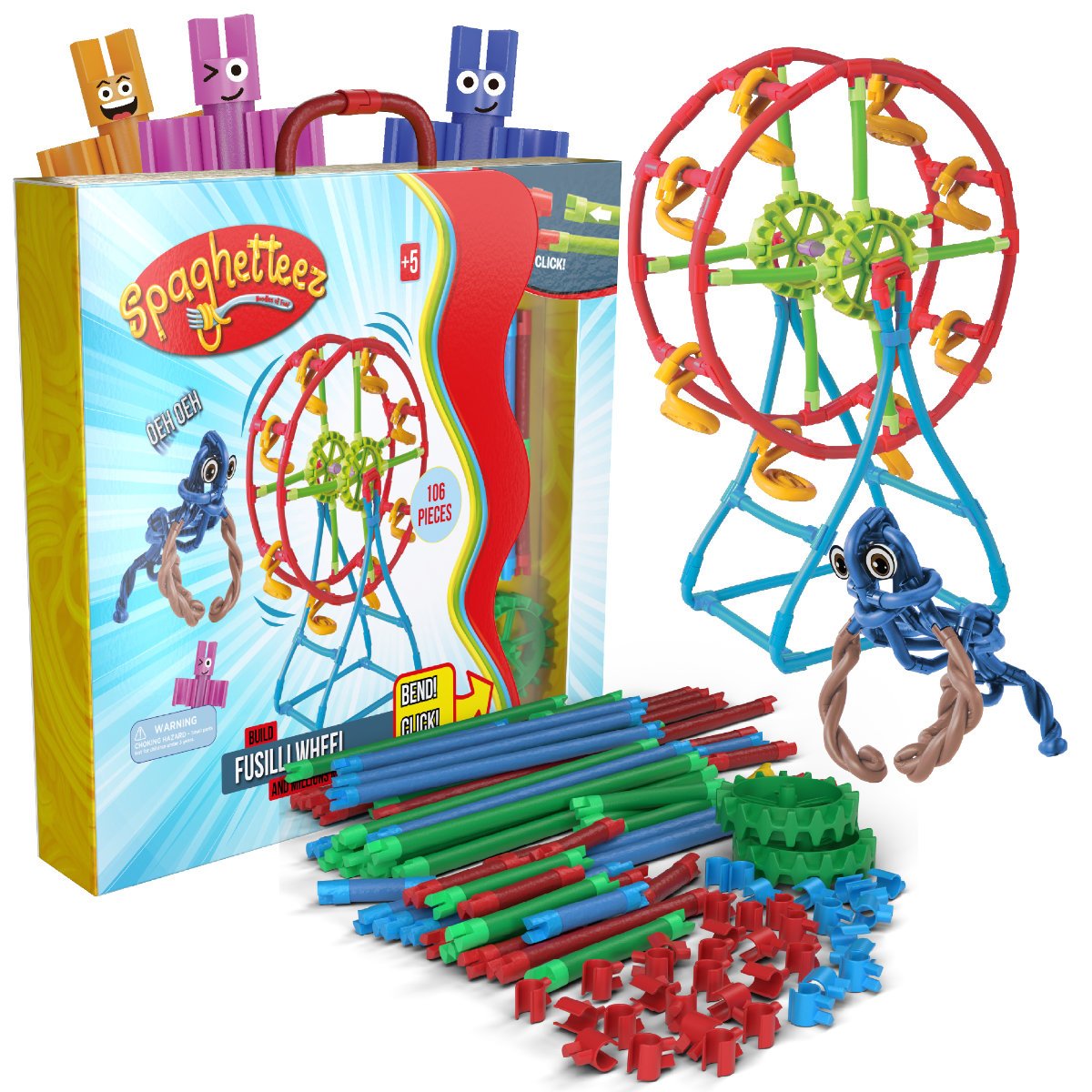 Clics Spaghetteez Fusilli Wheel STEM Building Set - Age 5+
