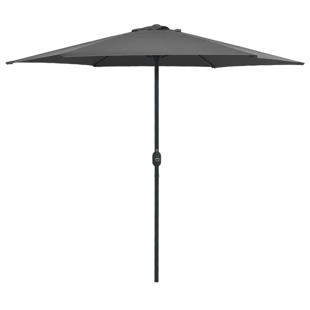 Walplus 6 Rib Polyester Garden Parasol - Anthracite - 270 x 246 cm